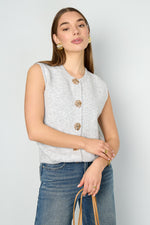 Knitted Polyester Fiber Women's Knitted Vest Casual Solid Color