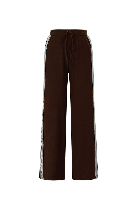 Knitted trousers with stripes
