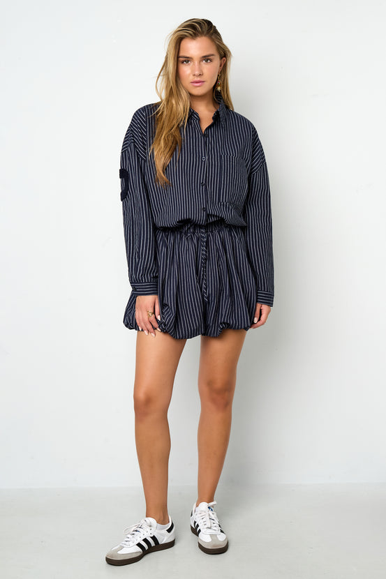 Woven Cotton Women's Shorts Casual Stripes