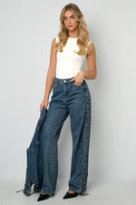 Woven Cotton Women's Straight Leg Pants Tie-up Casual