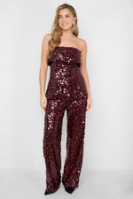 Woven Polyester Fiber Women's Straight Leg Pants Sequins Elegant
