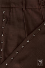 Woven Polyester Fiber Women's Wide Leg Pants Elegant Solid Color Fall/Winter
