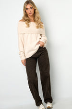 Woven Cotton Women's Straight Leg Pants Leopard Print Fall/Winter