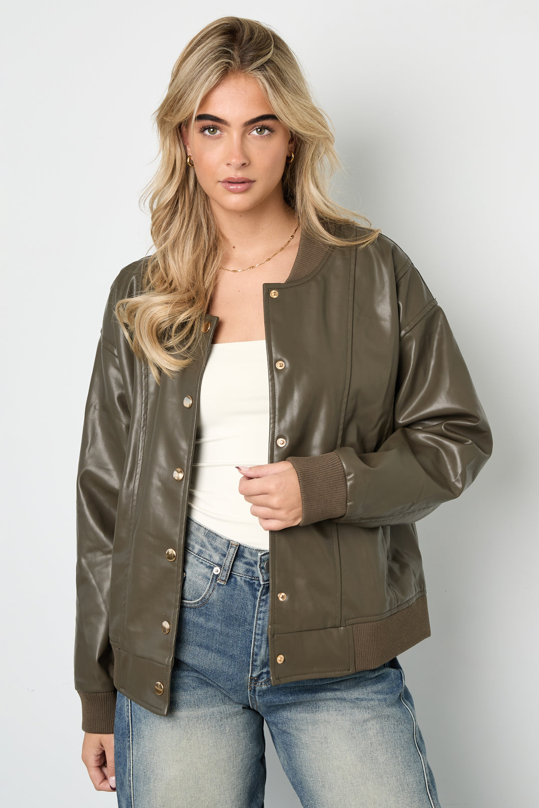 Woven Polyester Fiber Women's Bomber Jacket Fall/Winter Street Style