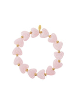 Elastic heart beaded bracelet