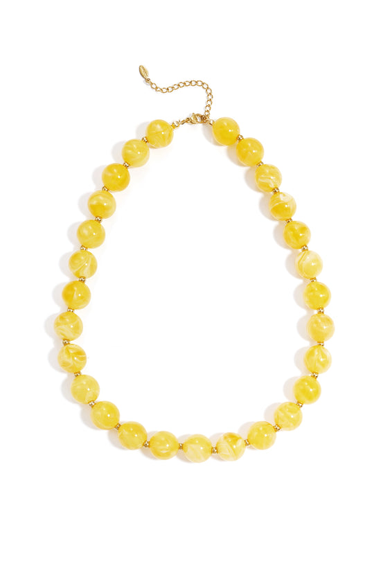 Bead necklace with gold beads 13.5mm