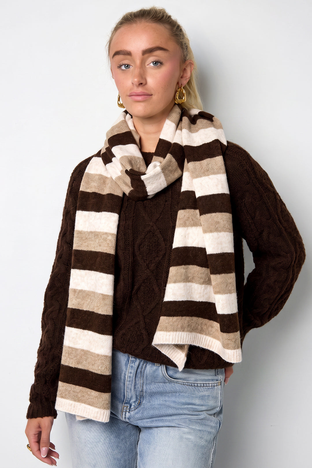 Winter scarves Stripe Simple Polyester Daily Accessories