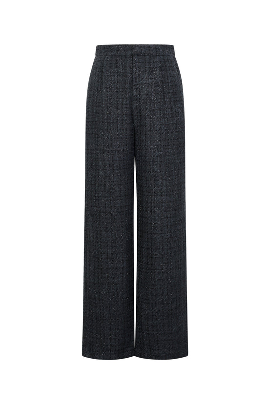 Woven Polyester Fiber Women's Straight Pants Elegant Checkered Fall/Winter