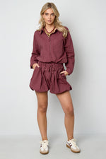 Woven Cotton Women's Shorts Casual Stripes