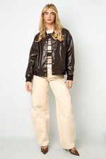 Woven Polyester Fiber Women's Bomber Jacket Fall/Winter Street Style