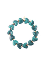 Elastic heart beaded bracelet