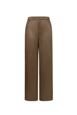 Woven Polyester Fiber Women's Straight Pants Casual Solid Color Fall/Winter
