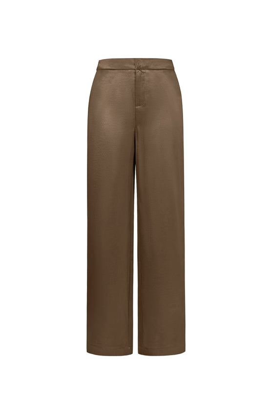Woven Polyester Fiber Women's Straight Pants Casual Solid Color Fall/Winter