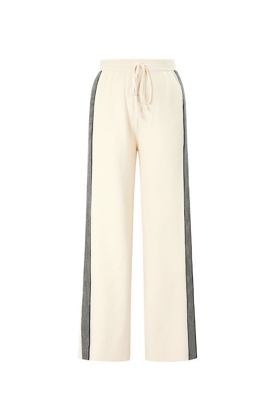 Knitted trousers with stripes