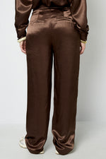 Woven Polyester Fiber Women's Straight Pants Casual Solid Color Fall/Winter