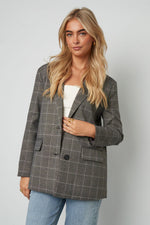 Polyester Fiber Women's Suit Set Conservative Checkered Fall/Winter